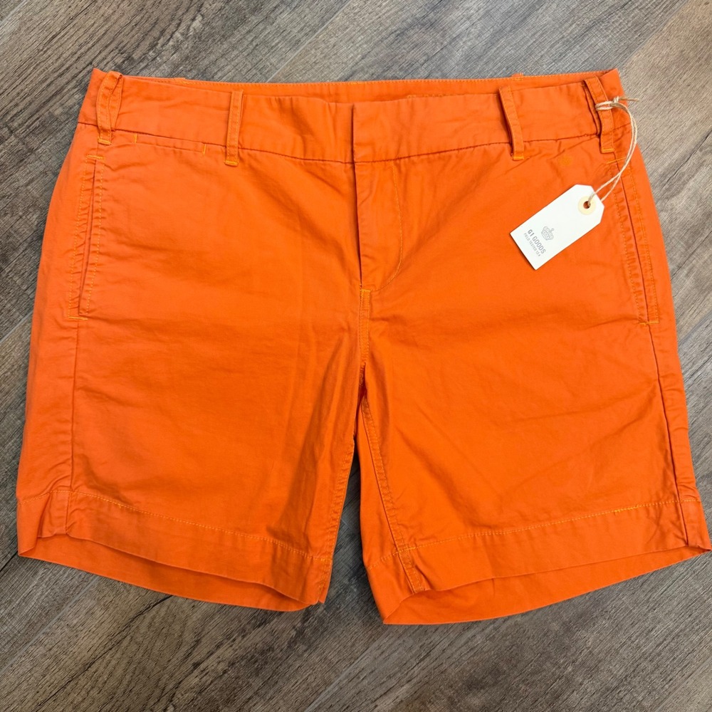 NEW G1 Basic Goods Paper Twill Day Shorts Womens 6 Mandarin Orange Cotton Sporty